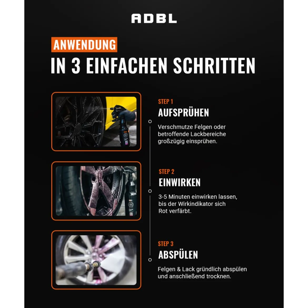 ADBL Felgenreiniger Set Vampire Elixir 5L + Zubehör (3-teilig)