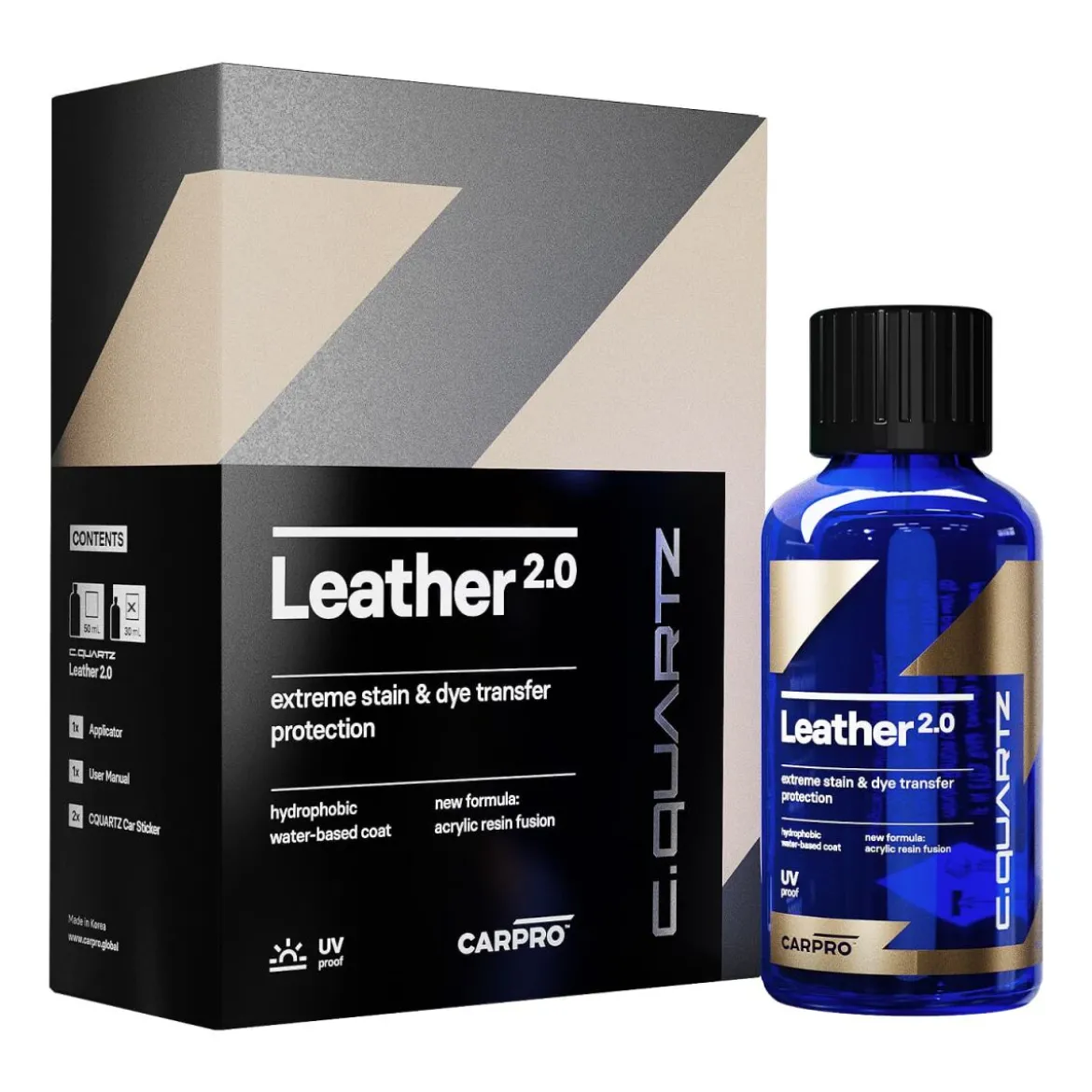 CarPro CQUARTZ Leather 2.0 Lederversiegelung Kit 30ml