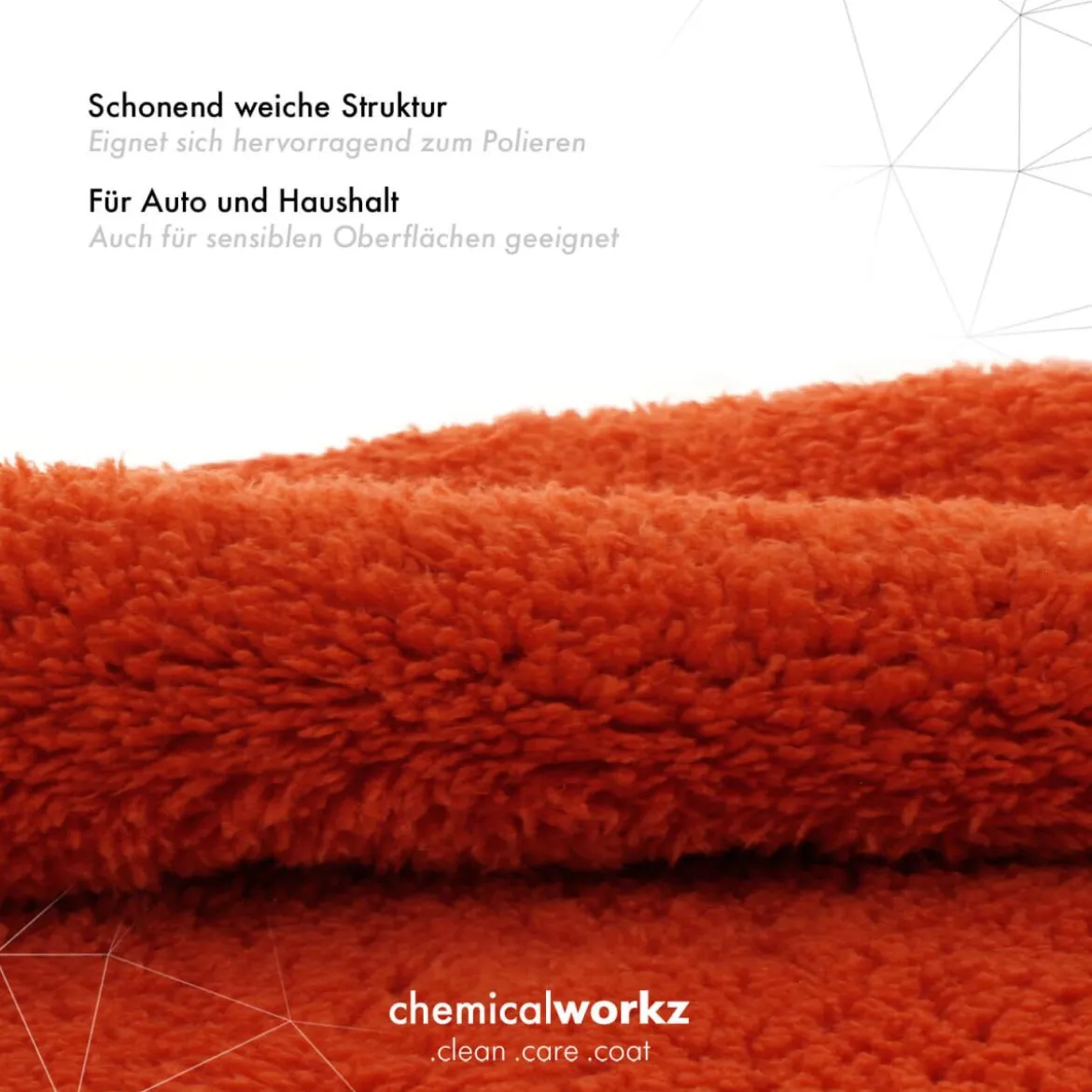 chemicalworkz Edgeless Soft Touch Towel 500GSM Orange Poliertuch 40×40cm