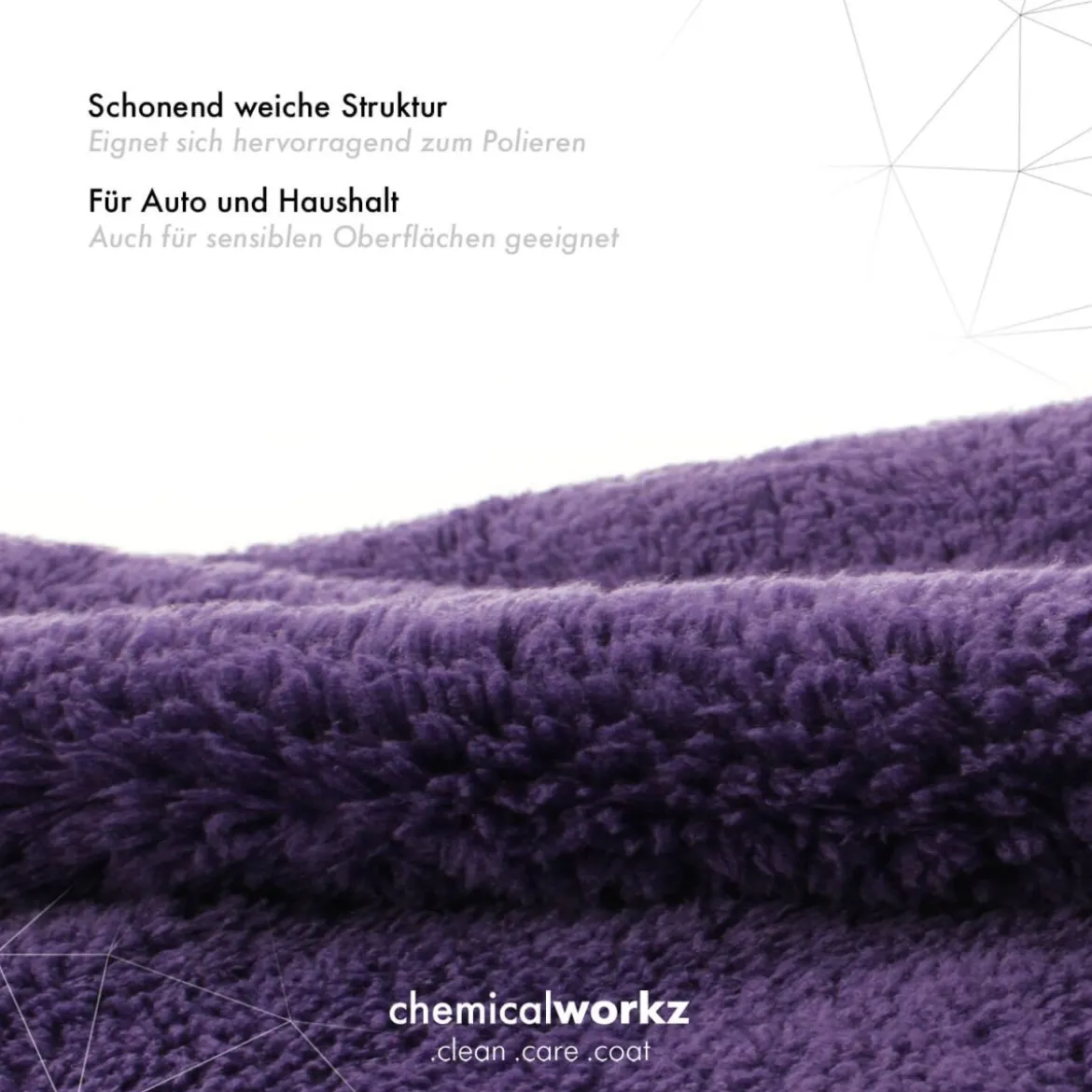 chemicalworkz Edgeless Soft Touch Towel 500GSM Violett Poliertuch 40×40cm