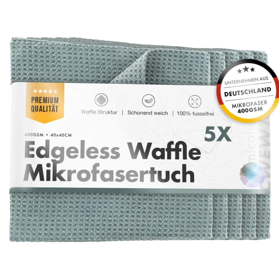 chemicalworkz Edgeless Waffle Towel 400GSM Glastuch 40x40cm 5Stk.