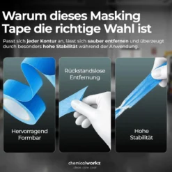 chemicalworkz Masking Tape Klebeband Blau 36mm 1Stk.