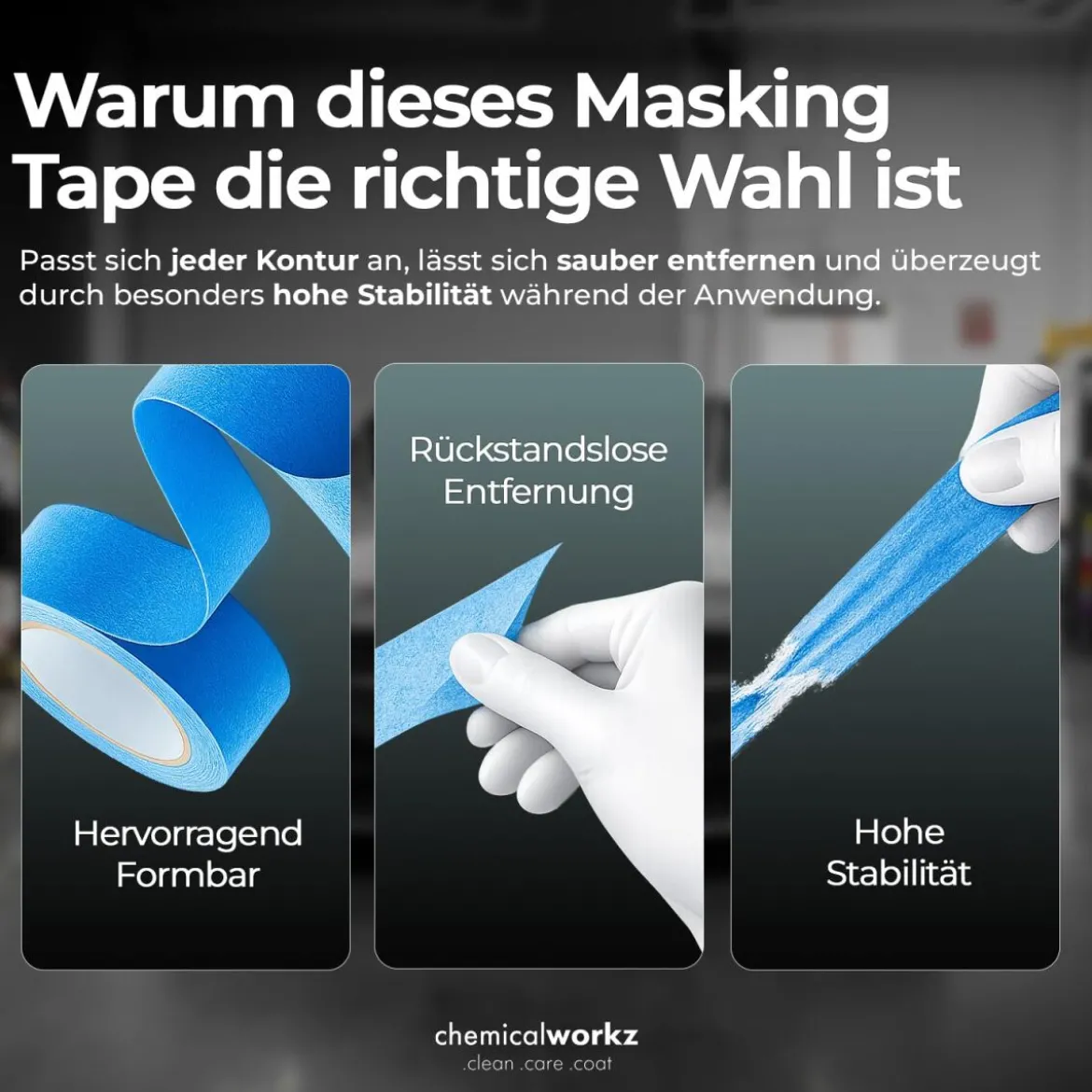 chemicalworkz Masking Tape Klebeband Blau 36mm 1Stk.