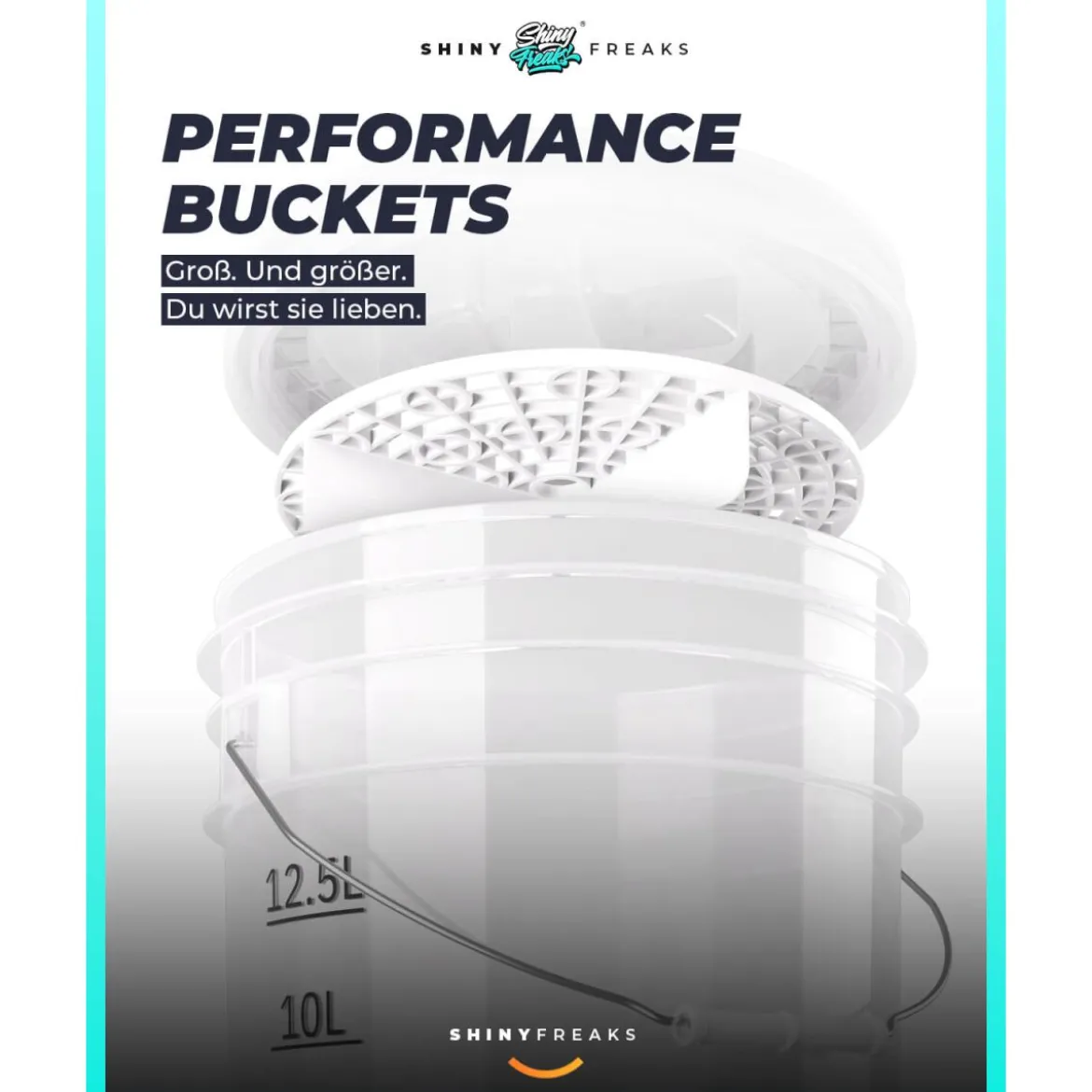 chemicalworkz Performance Buckets Wascheimer 5GAL Weiß Transparent