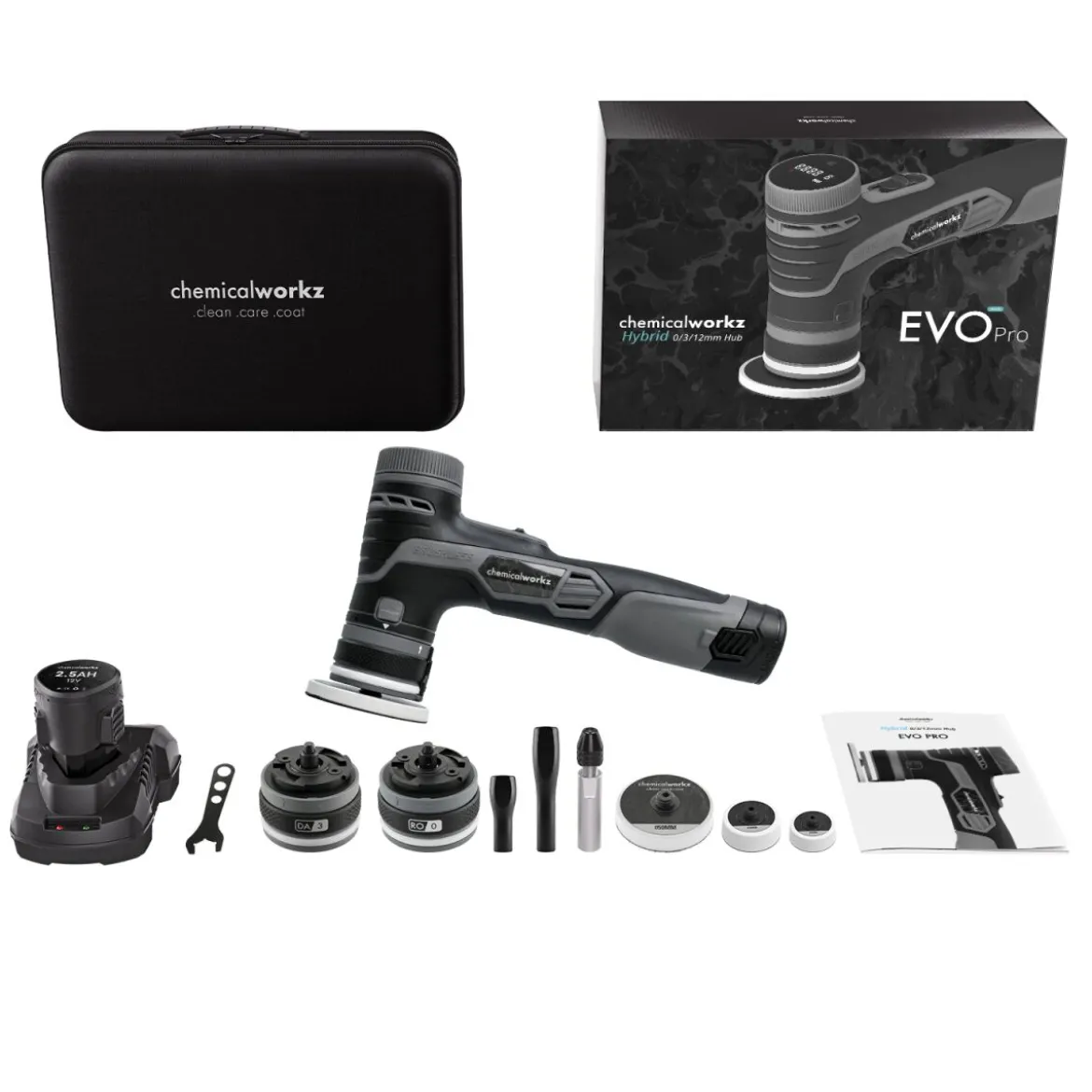 chemicalworkz Poliermaschinen Set EVO Mini Pro + Sonax Polituren + Zubehör (44-teilig)