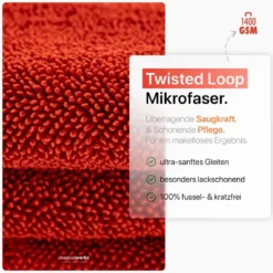 chemicalworkz Shark Twisted Loop Towel 1400GSM Rot Trockentuch 40x40cm