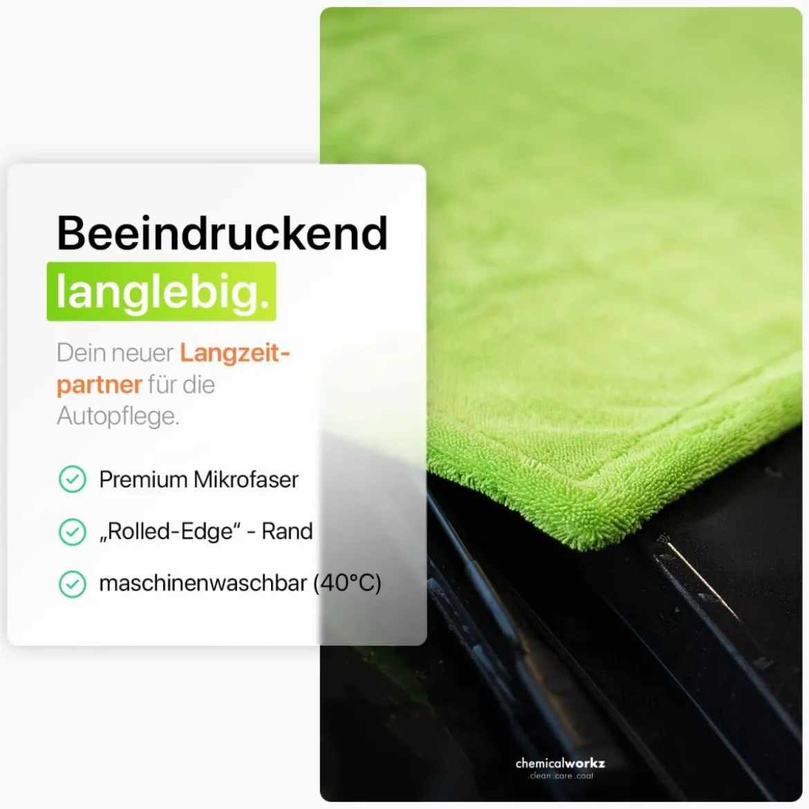 chemicalworkz Shark Twisted Loop Towel 1400GSM Grün Trockentuch 80x50cm
