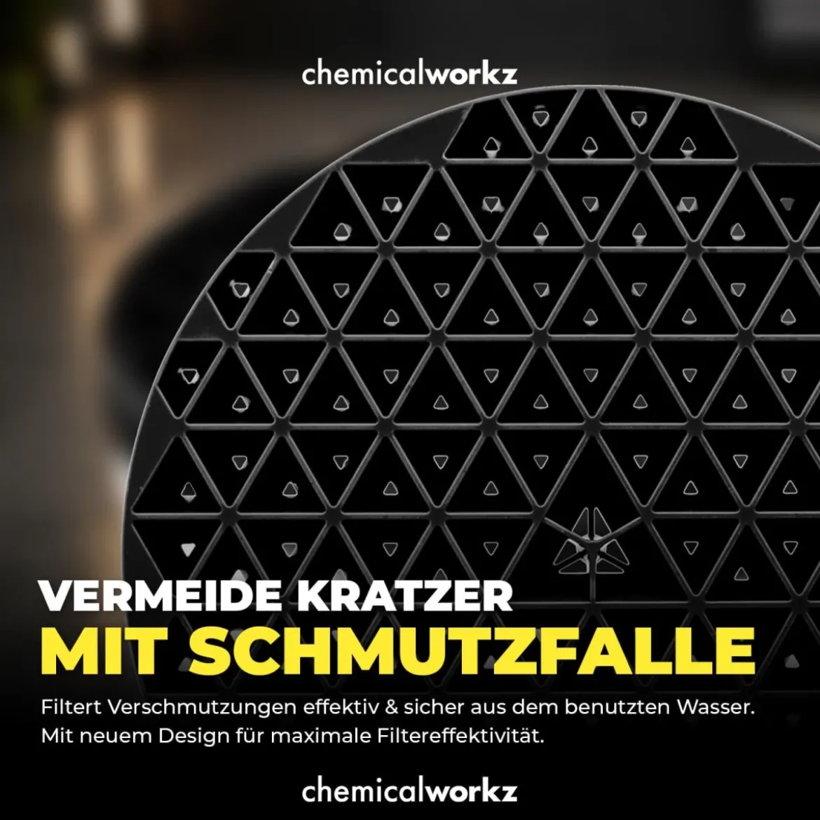 chemicalworkz Wascheimer Set 20 Liter Weiß Transparent + Zubehör Gold Transparent/Schwarz (3-teilig)