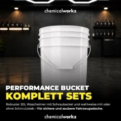 chemicalworkz Wascheimer Set 20 Liter Weiß + Deckel Pink (2-teilig)