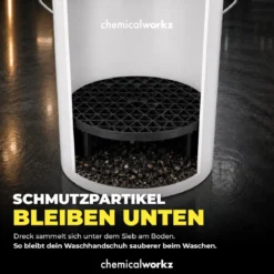 chemicalworkz Wascheimer Set 20 Liter Weiß + Zubehör Pink/Schwarz (3-teilig)