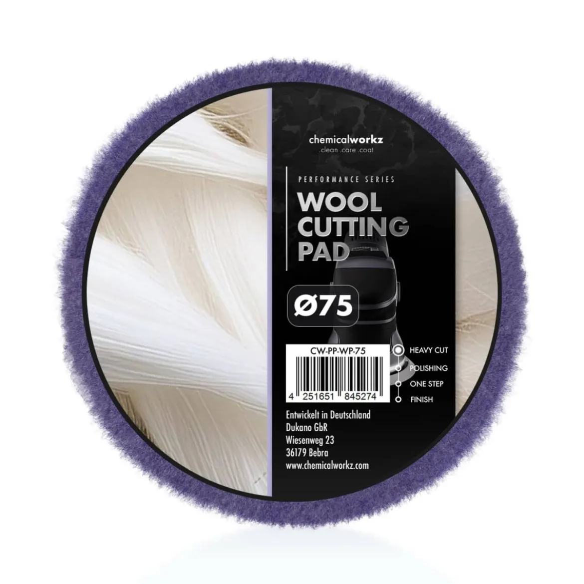 chemicalworkz Wool Cutting Perfomance Pad 75mm