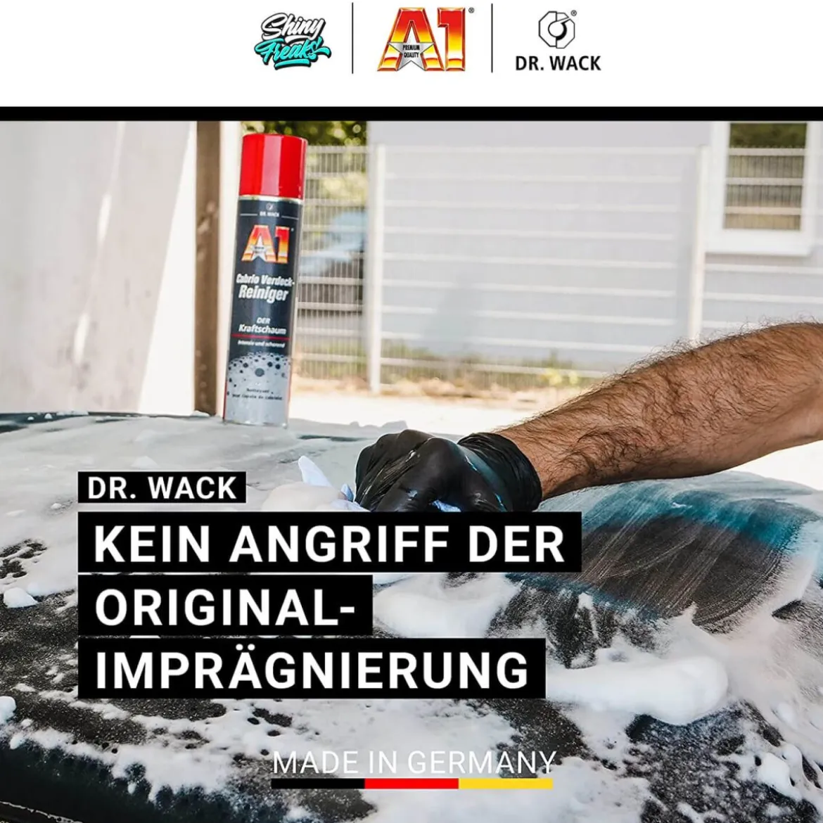 Dr. Wack A1 Cabrioverdeck Pflege Set Reiniger & Imprägnierer + Zubehör (6-teilig)