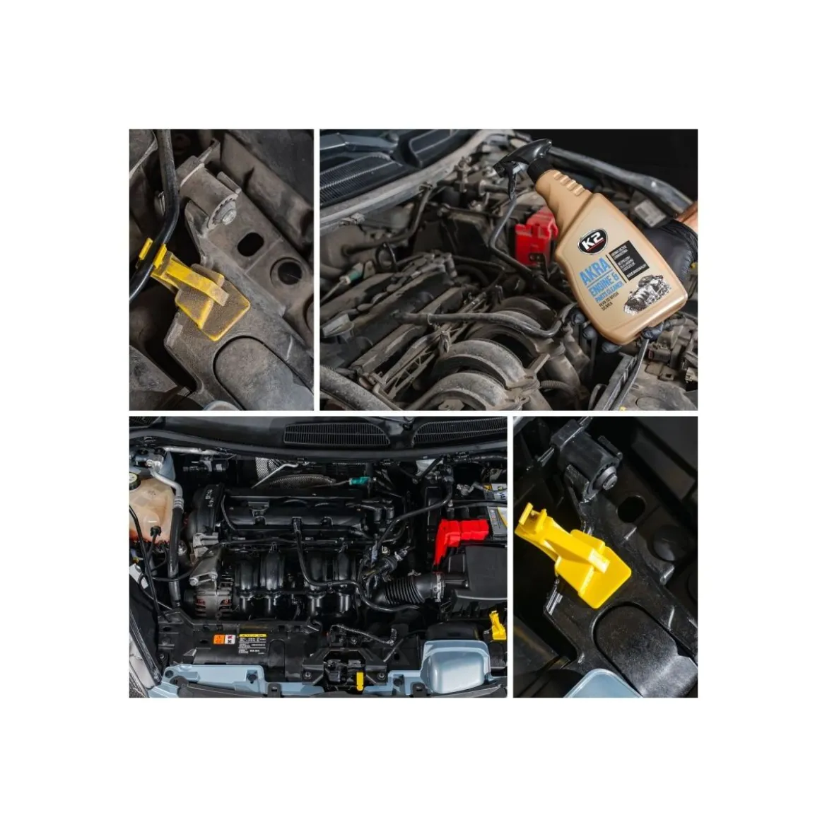 K2 Akra Motorraumreiniger 5kg + 770ml + Zubehör (5-teilig)