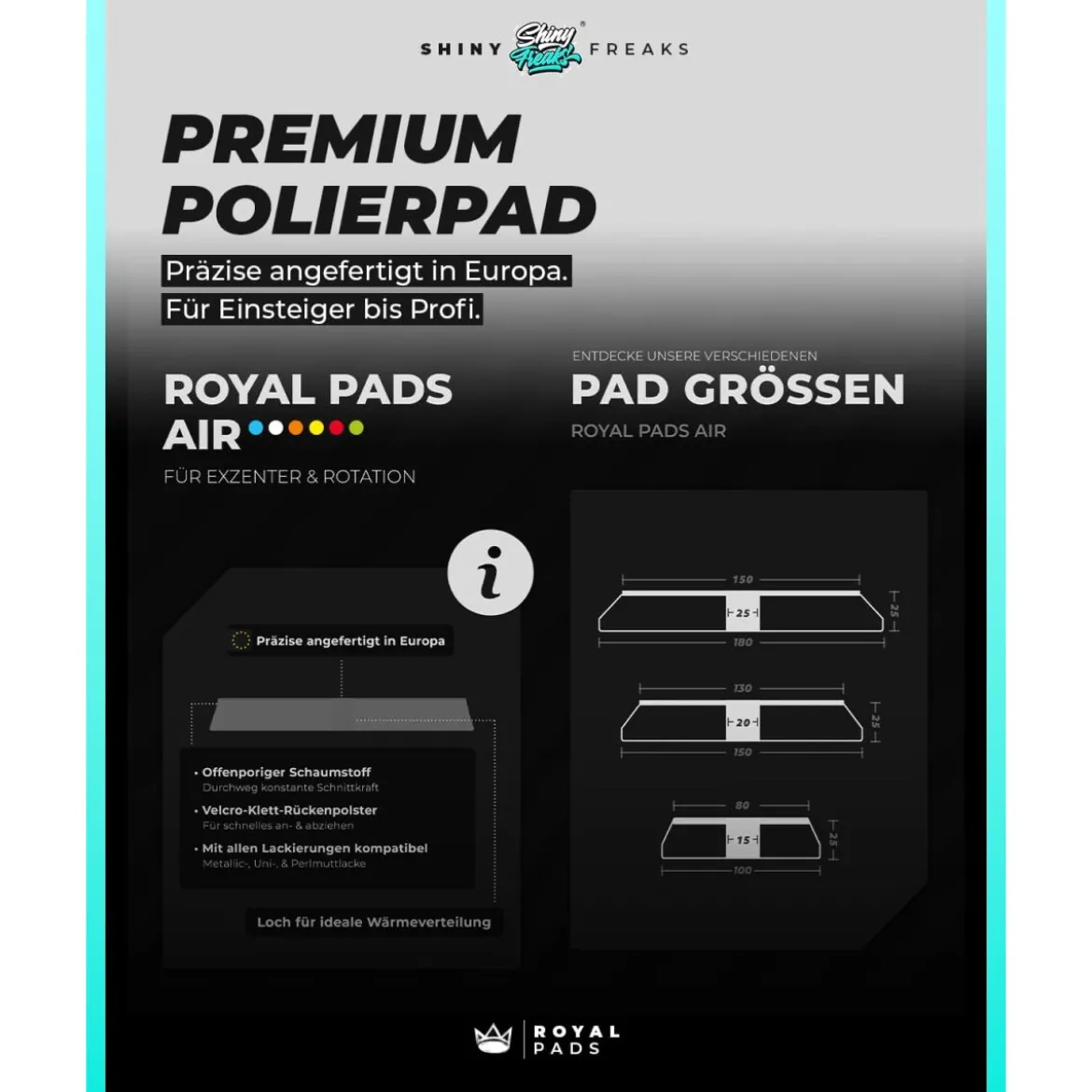 Royal Pads AIR | 5er-Pack | Härte-Mix Ø125mm