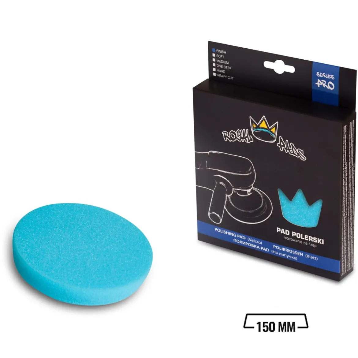 Royal Pads - PRO Finish Schaum-Polierpad 150mm hellblau