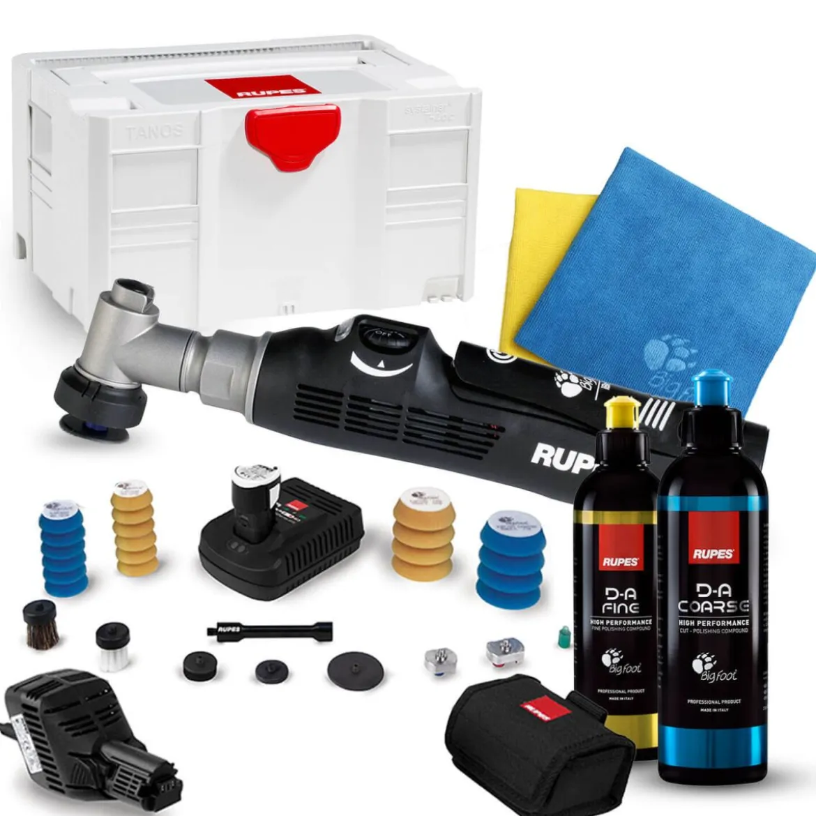Rupes BigFoot HR81M iBrid Nano Poliermaschine Kurzhals Luxus-Kit