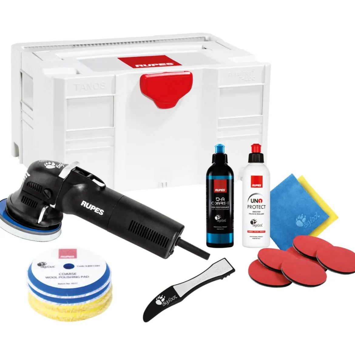 Rupes BigFoot LHR 12E Duetto Exzenterpoliermaschine Systainer Kit, 17-teilig