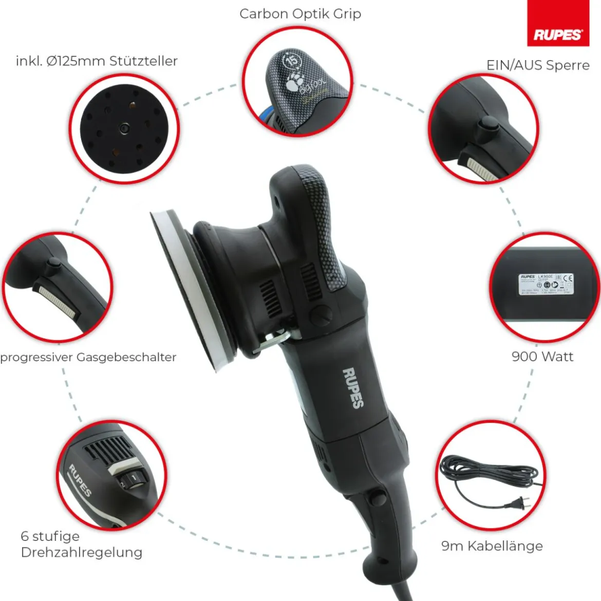 Rupes BigFoot LHR 15ES Exzenterpoliermaschine
