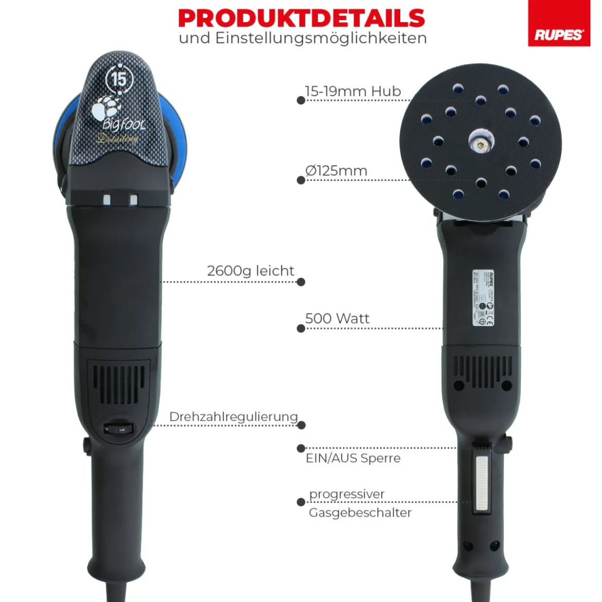 Rupes BigFoot LHR 15ES Exzenterpoliermaschine