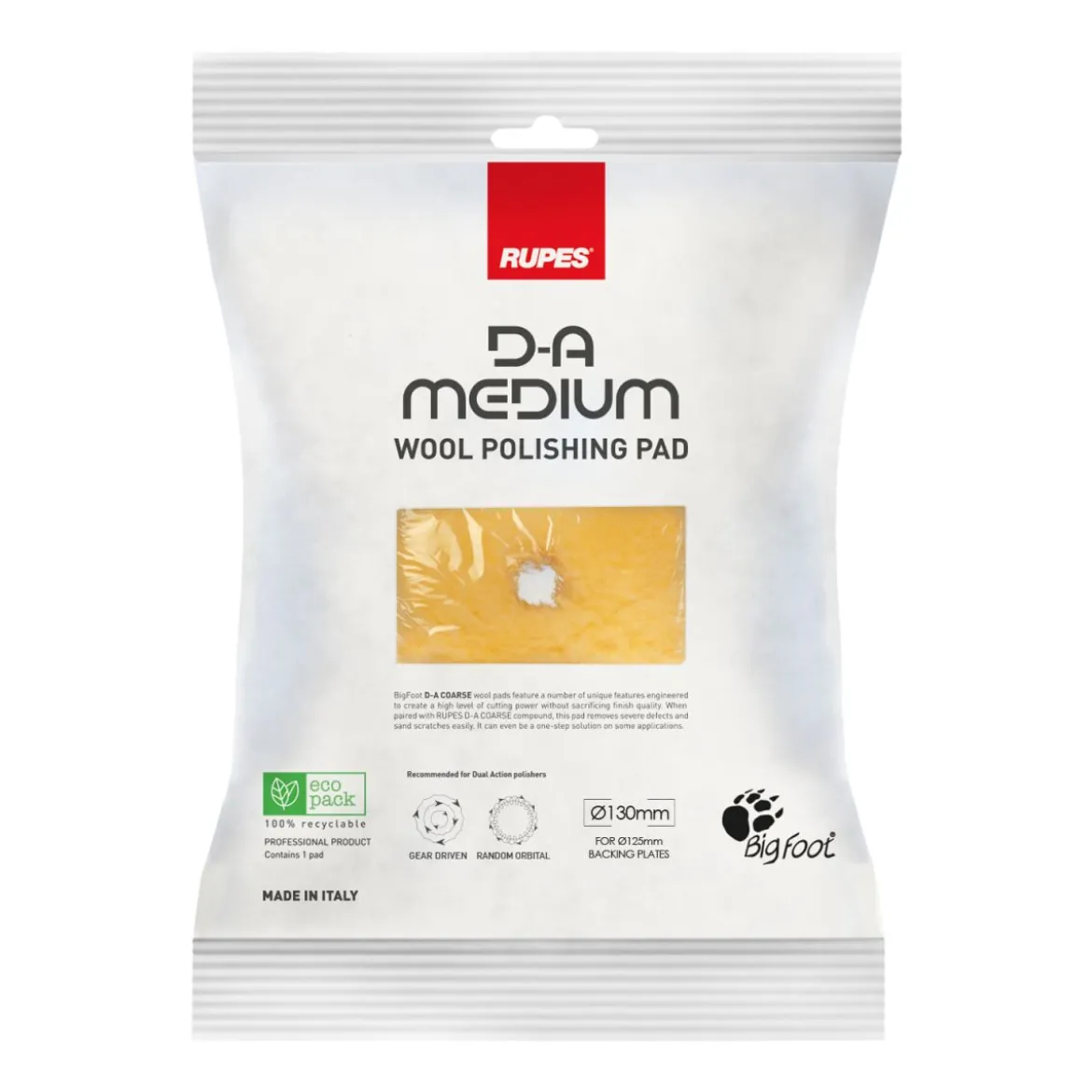 Rupes D-A Medium Wool-Polierpad 125mm medium