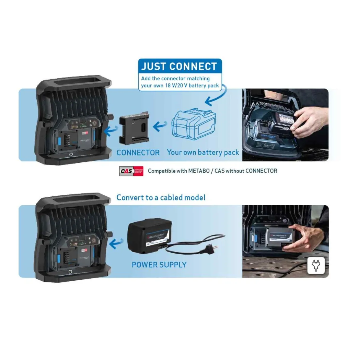 SCANGRIP Multimatch 8 Connect inkl Power Supply Flutlicht
