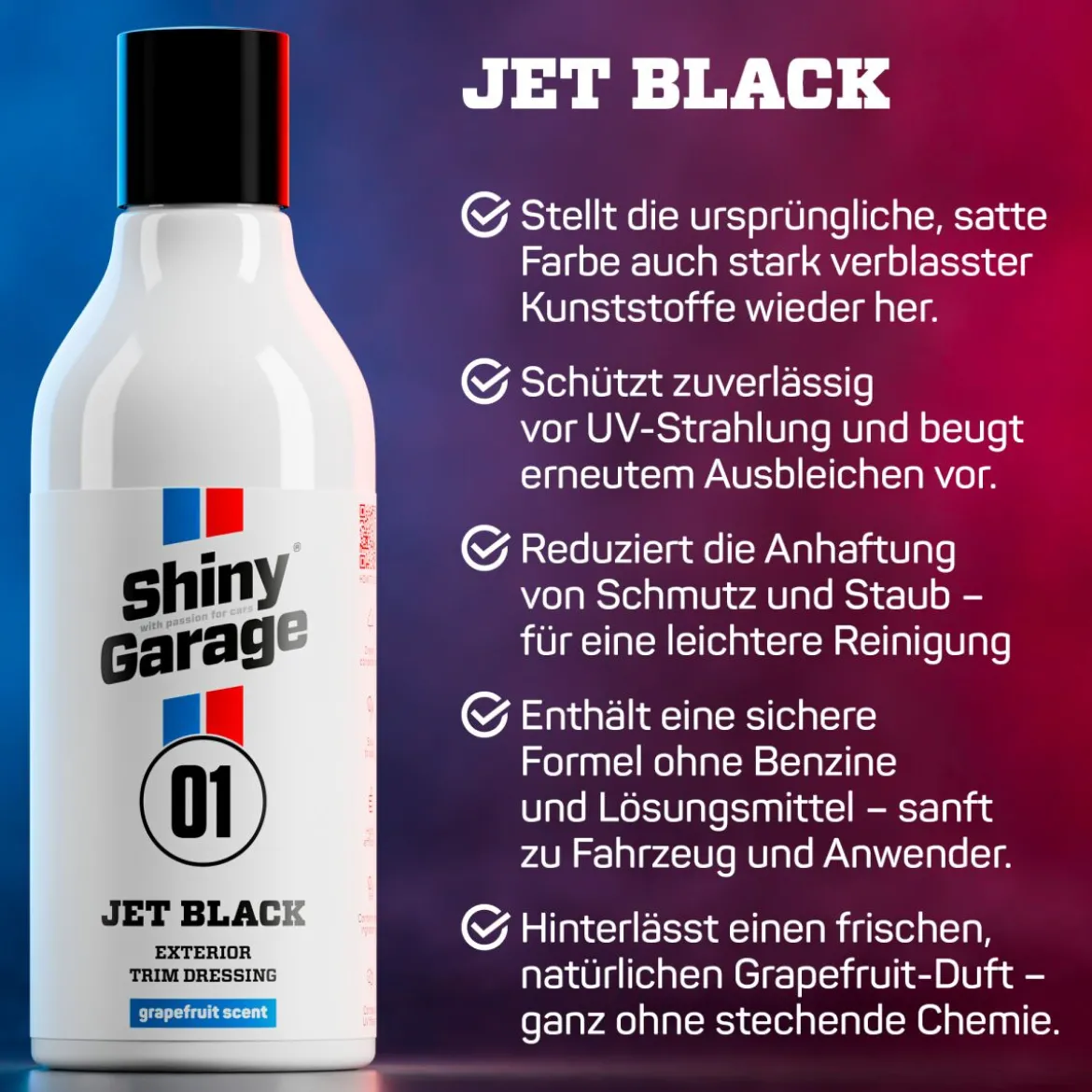 Shiny Garage Jet Black Trim Restorer Kunststoffpflege außen 500ml