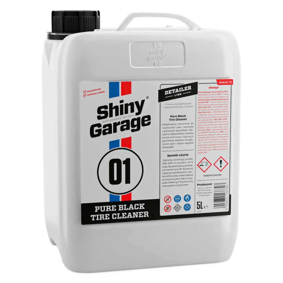 Shiny Garage Pure Black Tire Cleaner Gummireiniger-Konzentrat 5L